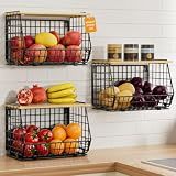 GGIU Hanging Fruit Basket for Kitchen, 3 Pack Vegetable Produce Basket