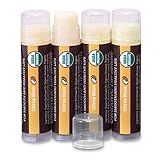 Earth's Daughter USDA Organic Lip Balm 4-Pack Citrus Flavor - Beeswax, Coconut Oil, Vitamin E - Best Lip Repair Chapstick for Dry Cracked Lips.