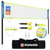 Portable Outdoor Volleyball Net Set 20FT / 32FT, 4 Adjustable Heights