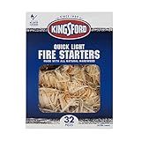 Kingsford Quick Light Fire Starter Rolls All Natural Hardwood with Paraffin Water Resistant Easy Lighting Charcoal Pellet Grills Smokers Campfires Outdoor Fireplaces 32 Count for Backyard Camping