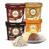 Hoggin Dogs Ice Cream Mix - Add Water and Freeze, All Natural, No Sugar Added, Made in USA by Puppy Cake 4 Pack Pumpkin, Bacon, Prime Rib and Peanut Flavors, 2.32 oz x 4