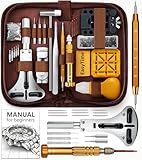 EasyTime Watch Repair Tool Kit for Watch Link Removal and Battery Replacement, 149 PCS Watch Back Remover for DIY Beginners Professional Collectors with Case and Instructions