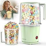 Electric Air Popper Popcorn Maker Machine for Home – 2QT Oil-Free Personal Sized Popcorn Popper with Serving Bowl, 2Min Fast Making Healthy Snacks, 98% High Popping Rate for Family Party Movie Night