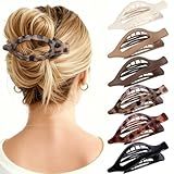 Flat Hair Clips for Women - 6 PCS French Flat Claw Clips Medium Hair Clips for Girls Large Hair Claw Clips for Thick or Thin Hair Strong Hold No Slip Hair Accessories for women (Transparent)