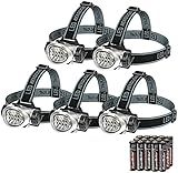 EverBrite 5 Pack LED Headlamp, Pivoting Head with Adjustable Headband
