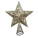Kurt Adler H9100 8-Inch Gold Glittered 5 Point Star Treetop