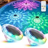 NIORSUN Floating Solar Pool Lights, 5.8 Inch IP68 Waterproof Pool Lights with Remote, 9 RGB Color LED Pool Solar Lights with Timer Auto On/Off, Pool Lights for Inground Above Ground Pools Hot Tub Spa