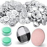 100 Sets Cover Buttons Kit with Tools - Size 45/1.1 Inch DIY Fabric Cloth Cover Buttons with Wire Backs