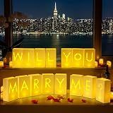 Velsyn Luminary Paper Bags Wedding Proposal Decorations “Will You Marry me?” Light up Letters Sign for Engagement Party, proposals