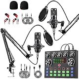 sktome Podcast Equipment Bundle for 2, V8s Voice Changer with BM-800 Podcast Microphone Bundle - Studio Condenser Microphone Perfect for Podcasting, Recording, Singing, Streaming and Gaming