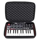 LTGEM Case Compatible with Akai Professional MPK Mini MK3 / MPK Mini Play MK3 25 Key USB MIDI Keyboard Controller, Black(Case Only)