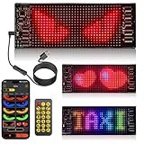 Mini LED Sign for Car - Devil Eyes Light for Motorcycle, Flexible Programmable 7"x3" LED Matrix Panel for Advertising & DIY Use,App & Remote Control