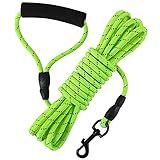 Vivifying Floating Long Dog Leash, 20ft Dog Training Leash for Swimming and Lake, Reflective Long Rope Lead with Soft Handle for Outside, Yard, Camping, Hiking and Beach (Green)