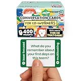 Prompta 400 Conversation Cards for Coworkers – Two Fun Teambuilding Games for Work – 2.5" x 1.75" Icebreaker Question Cards to Get to Know Your Colleagues and Improve Team Dynamics