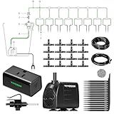 VIVOSUN Automatic Drip Irrigation Kit, Smart Watering System with 16 Drip Emitters, 4mm Fast Flow, App-Controlled A10 GrowHub, Quiet 15W Pump, Anti-Siphon & Filtered for Indoor & Outdoor Plants
