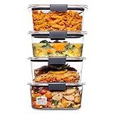 Rubbermaid Brilliance BPA Free Airtight Food Storage Containers with Lids, Set of 4 (4.7 Cup) Ideal for Lunch, Meal Prep, and Leftovers