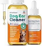 Pup Labs Ear Clear, Natural Dog Ear Cleaner and Infection Treatment for Dogs, Dog Drops for Itching, Irritation, & Wax Build-Up, 1 oz Bottle with Dropper