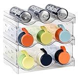 Keerte Plastic Stackable Bottle Storage Holder Rack,Free-Standing Water Bottle/Wine and Drink Organizer Shelf for Kitchen Cabinet,Fridge,Countertop,Pantry,Freezer,Water Bottle Organizer,9 Containe