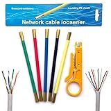 LIUJINCAN Untwist Tool for Twisted Pair Network Cables (CAT5/CAT6/CAT7 & RJ45) – Reduce Finger Fatigue, Speed Up Prep – Pro Brass Cable Separator for Network Technicians (Red, CAT5/6/7 Dual Headed)