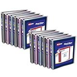 Avery Flexi-View 3 Ring Binders, 1 Inch Round Rings, Assorted Colors (Black, Burgundy, Navy Blue), Pack of 12 Binders (17688)