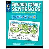Creative Teaching Press Cut & Paste Word Family Sentences Pre-K - 1st Grade Activity workbook (Over 37 Essential Phonograms Featured!) (2217)