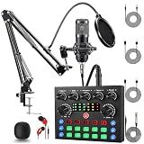 ALSO GO Podcast Equipment Bundle, Podcast Microphone Bundle with BM-800 Microphone & V8s Sound Card, Recording Studio Equipment for Singing, Gaming, Live Streaming and YouTube Tiktok