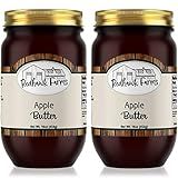 Redhawk Farms Apple Butter - All Natural Fruit Spread - Non-GMO Amish Apple Butter Spread - Homemade Jams, Jellies, & Preserves - (16 oz, Pack of 2)