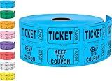 Tacticai 1000 Raffle Tickets, 50/50, Blue, Double Roll