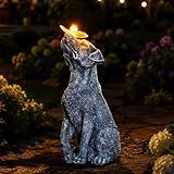 Fashionoda Garden Statue Dog Figurine Decor – Outdoor Decoration with Butterfly for Garden Yard Lawn Home Decor Outside : Christmas Day Gifts Memorial for Women Mom Grandma