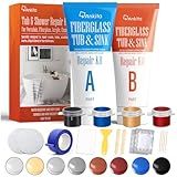 Fiberglass Tub Repair Kit(Color Match), Fiberglass Shower and Acrylic Bathtub Repair Kit for Scratches, Cracks, Chips, Holes on Porcelain, Enamel, Tubs, Tile, Sink, Fix Chipped Almond Fiber Glass Tub
