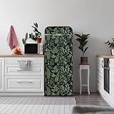 funlife Peel and Stick Fridge Door Mural, Self-Adhesive Refrigerator Wrap Decal, Leather Effect Textured Vinyl Freezer Panel Cover Sticker for Kitchen Bar Decor, 11.25"x64.17" 2pc, Eden Dark Botanical