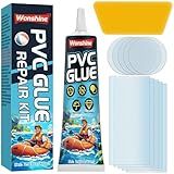 Pool Liner Patch Repair Kit, Air Mattress Patch Kit, Waterproof for Inflatable Toys, Bounce House, Swimming Pool, Boat, Raft, Kayak, Tent, Hot Tub, PVC Glue 60 ML