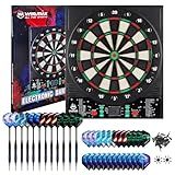 WIN.MAX Electronic Dart Board, LED Display Automatic Scoring Dartboard Sets for Adults with 12 Darts 100 Soft Tips, Dart Board Electronic Scoreboard, Power Adapter, Outdoor