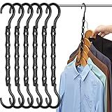 AMKUFO 6 Pack-Closet-Organizers-and-Storage, Magic-Hangers-Space-Saving-for-Clothes, Closer-Organizer-for-Closet-Organization, Space-Saver-Hanger-Organizer-for-Multipurpose, Dorm-Room-Essentials