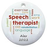 Personalized Speech Therapist Christmas Ornament, Speech Therapy Ornament, SPL Speech Language Pathologist Teacher Gifts