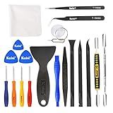 Kaisi Professional Electronics Opening Pry Tool Repair Kit with Metal Spudger Non-Abrasive Nylon Spudgers and Anti-Static Tweezers for Cellphone iPhone Laptops Tablets and More, 20 Piece