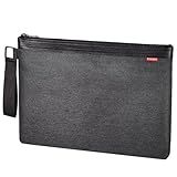 ECHSRT File Folder Document Organizer for Travel, Document Bag Zipper Pouch for Men & Women Black