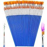 66 Pcs Small Paint Brushes Set - Slurrivate Round & Flat Brush Bulk for Detail Painting, Perfect for Acrylic, Watercolor, Canvas & Face Painting | Classroom, Kids & Artist Craft Supplies