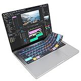 JCPal Adobe Premiere Pro Shortcut Guide Keyboard Cover for Apple MacBook Pro 14 inch and MacBook Pro 16 inch (M1-M4 Models) and MacBook Air 13 inch and MacBook Air 15 inch (M2-M4 Models) (US-Layout)