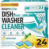Dishwasher Cleaner And Deodorizer 24 Pack - 1 Year Supply Deep Clean Dishwasher Cleaner Tablets, Septic Safe Dishwasher Cleaning Tablets, Dish Washer Cleaner To Remove Limescale, Mineral Buildup, Odor