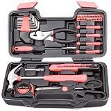 CARTMAN 39-Piece Household Tool Set, pink Hand Kit With Storage Case