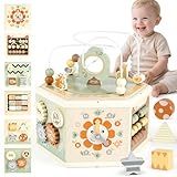Joyreal Wooden Activity Cube - 11-in-1 Montessori Toys for 1+ Year Old Boys & Girls, Early Developmental Learning Toys for Toddlers and Kids, Ideal 1st Birthday Gift Toys for Baby(Animal Theme)