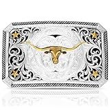 Montana Silversmiths Western Lifestyle Texas/Longhorn Made in the USA Belt Buckle (Longhorn Cattle Drive)