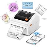 Bluetooth Thermal Label Printer 4x6, Shipping Label Printer for Small Business - Compatible with Android, iOS, Windows and Mac, Widely Used for Amazon, Ebay, Etsy, Shopify, USPS, UPS, White