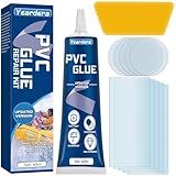 Yeardera Air Mattress Patch Kit, Waterproof Vinyl Repair Kit, High Strength PVC Adhesive for Inflatables, PVC Boats, Vinyl Glue (60ml/1 Pack)