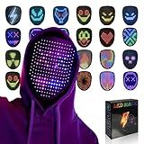 MOYACA Led Mask with Gesture Sensing, Light up mask with 50 Pattern Display for Men/Women LED Halloween Mask for Costume Cosplay Party Indoor and Outdoor