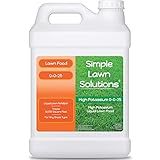 Simple Lawn Solutions - High Potassium Lawn Food Liquid Fertilizer 0-0-25 - Concentrated Spray - Turf Grass Vigor and Plant Hardiness - Summer and Fall - Any Grass Type (2.5 Gallon)