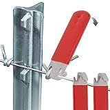 Jikbeed T-Post Clip Tool: Fence Wire Twisting and Fencing Tool with Red Rubber-Coated Handle - Easy to Use and Time-Saving (2 pcs)