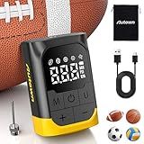 AUTOWN Smart Electric Ball Pump for Sports Balls, 17 PSI High-Pressure Basketball Pump with 2600mAh Battery, Digital LCD Display & Accurate Pressure Gauge, Fast Inflation & Deflation for Soccer, Rugby