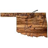 Totally Bamboo Rock & Branch Origins Series Oklahoma State Shaped Cutting Board and Charcuterie Serving Tray, Includes Hang Tie for Wall Display 16-3/4" x 9" x 5/8"